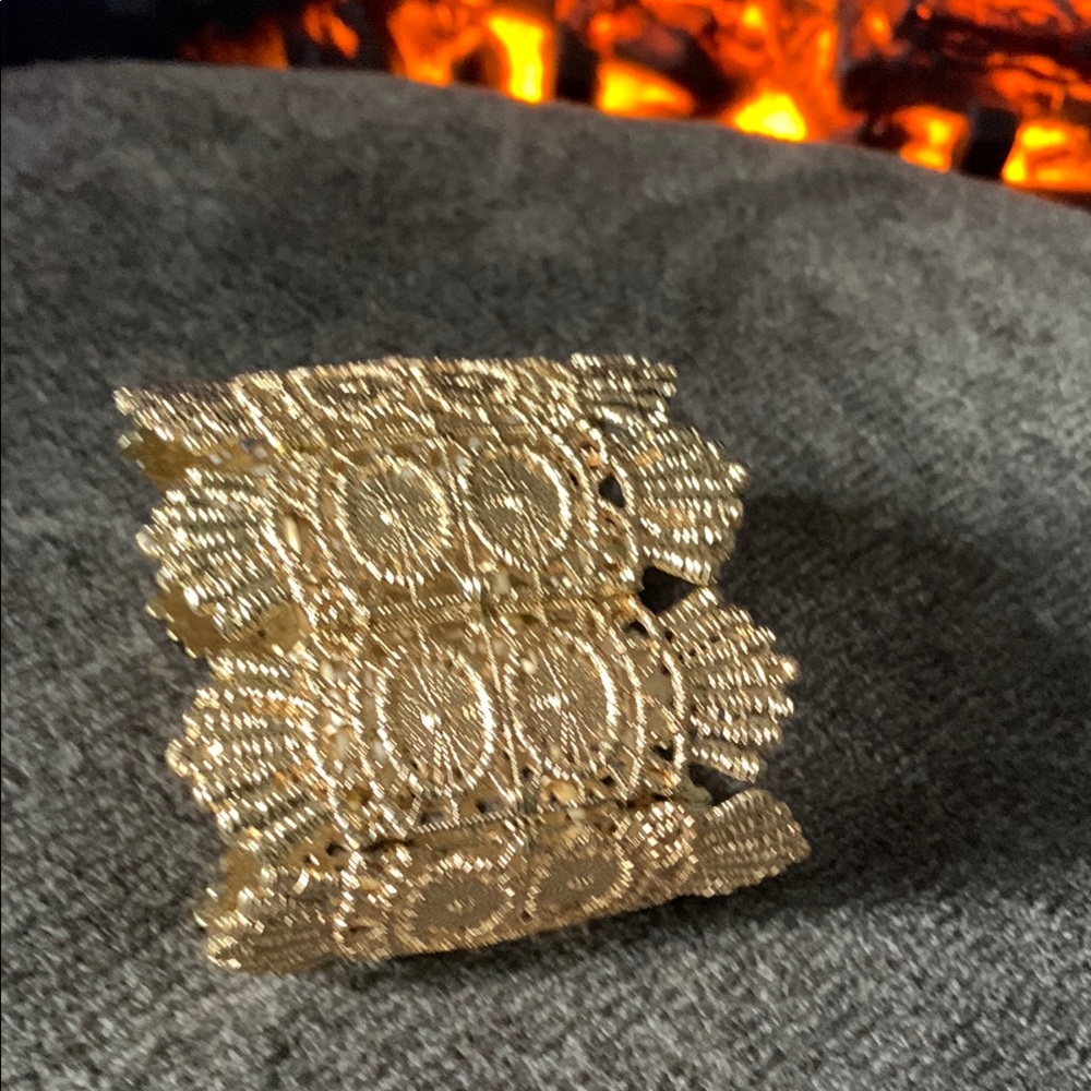 Vintage Gold Filigree Cuff Bracelet
